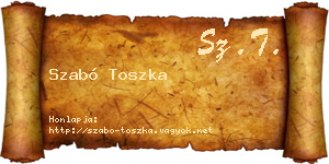 Szabó Toszka névjegykártya