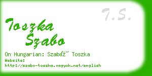 toszka szabo business card